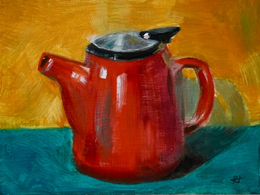 Red teapot