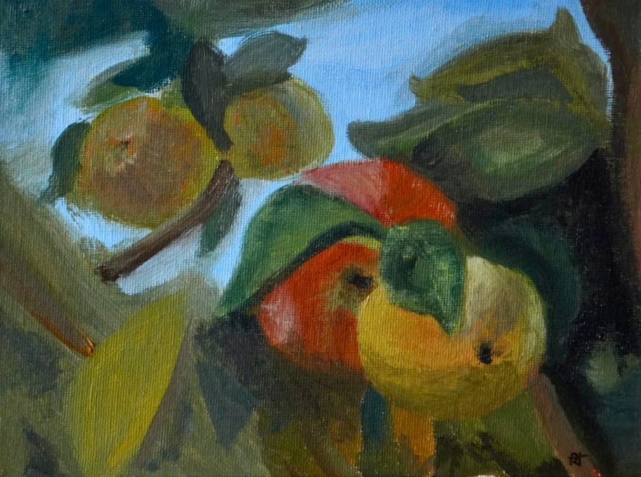Under the apple tree